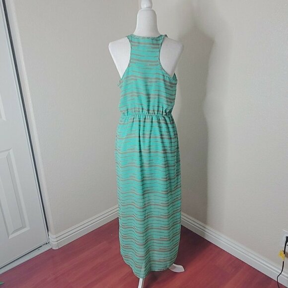 Olive & Oak Mint Green Printed Racerback Maxi Dress Size Medium - Picture 2 of 9